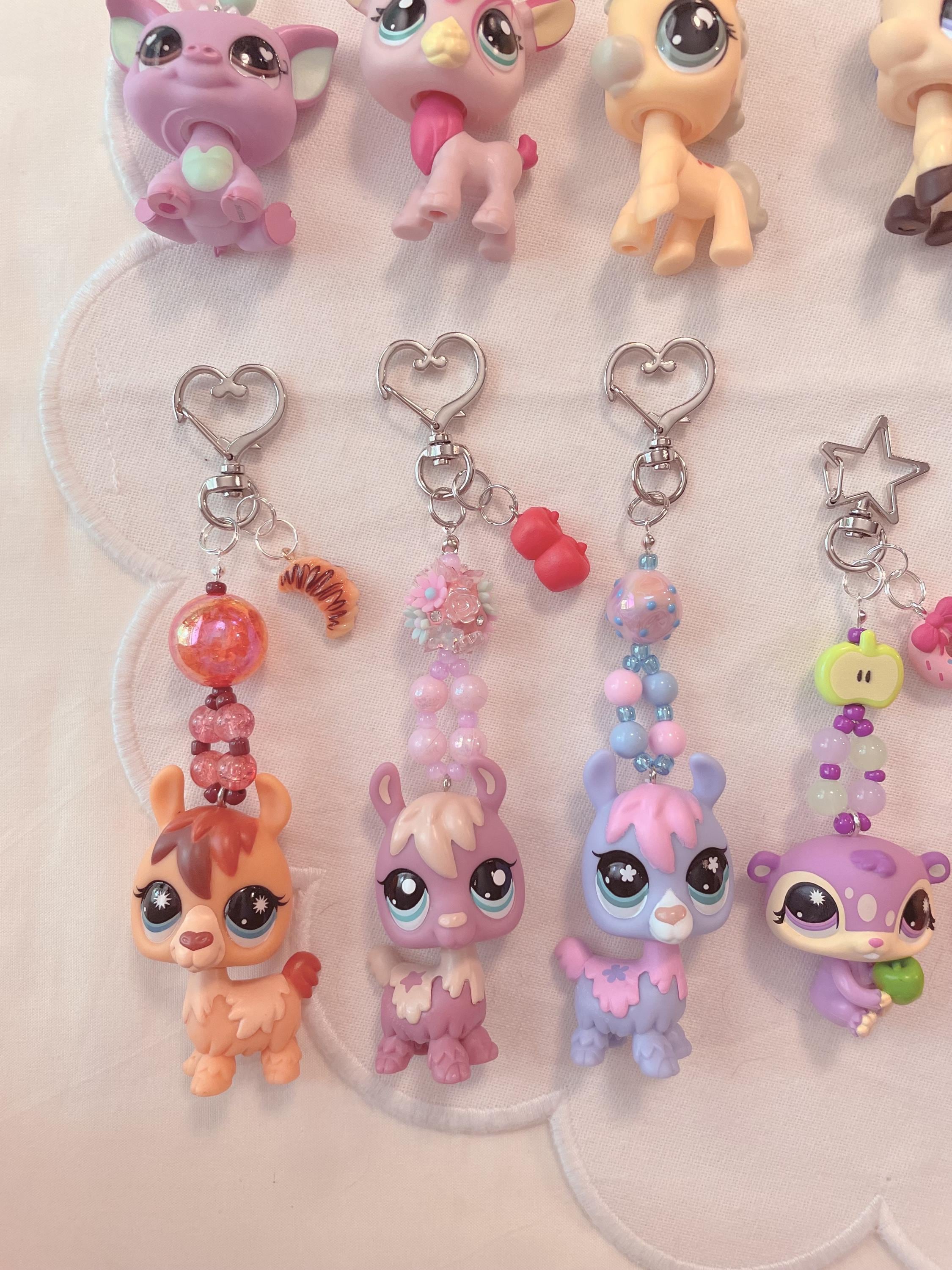 Little Pet Shop Beaded Keychain | Handmade LPS Animal Charm, Pastel ...