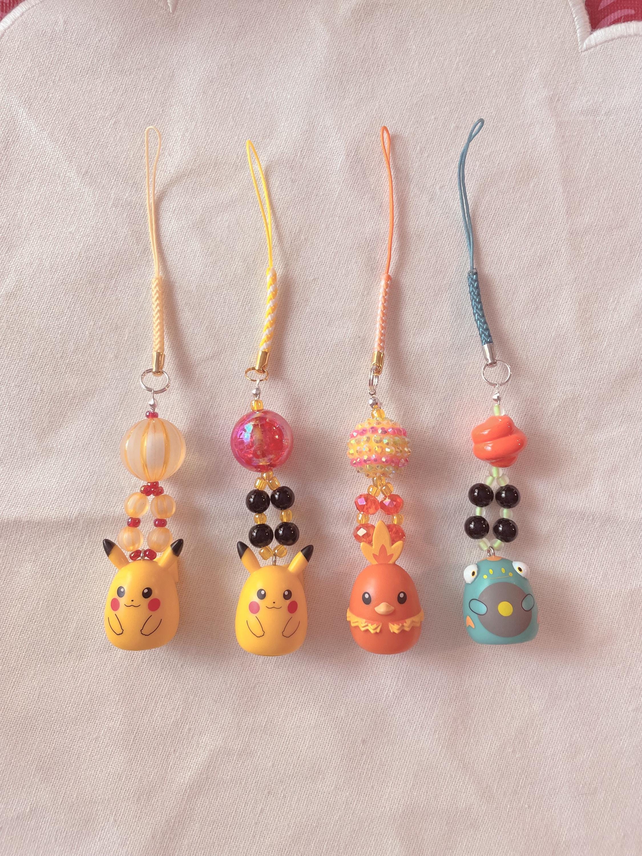 PERAYA Phone Holder&SOTUS ピンバッジ Squishy Poke Monsters Beaded Phone Charms Switch Charm Keychain