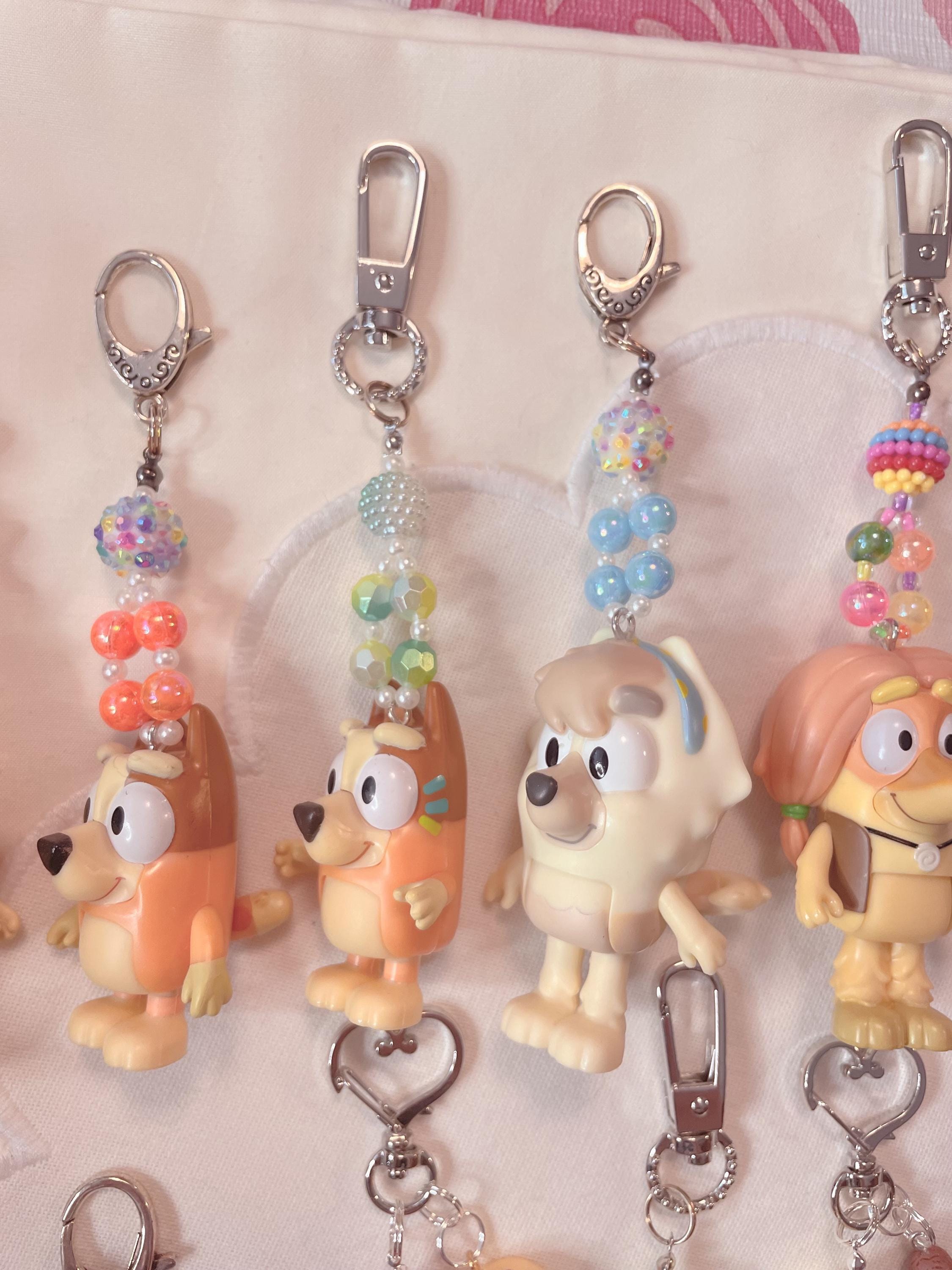 Handmade Beaded Keychain With Mini Figure Bag Charm – Bluey Friends ...