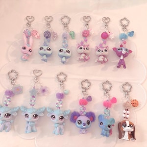 Little Pet Shop Keychain | Beaded Animal Charm, Kawaii Bag Accessory Series 6