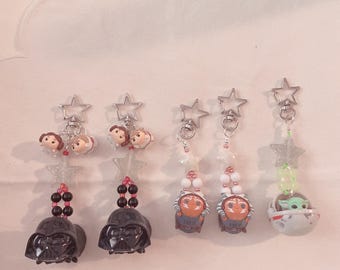 Space Figure Beaded Keychain Bag Charm Phone Charm