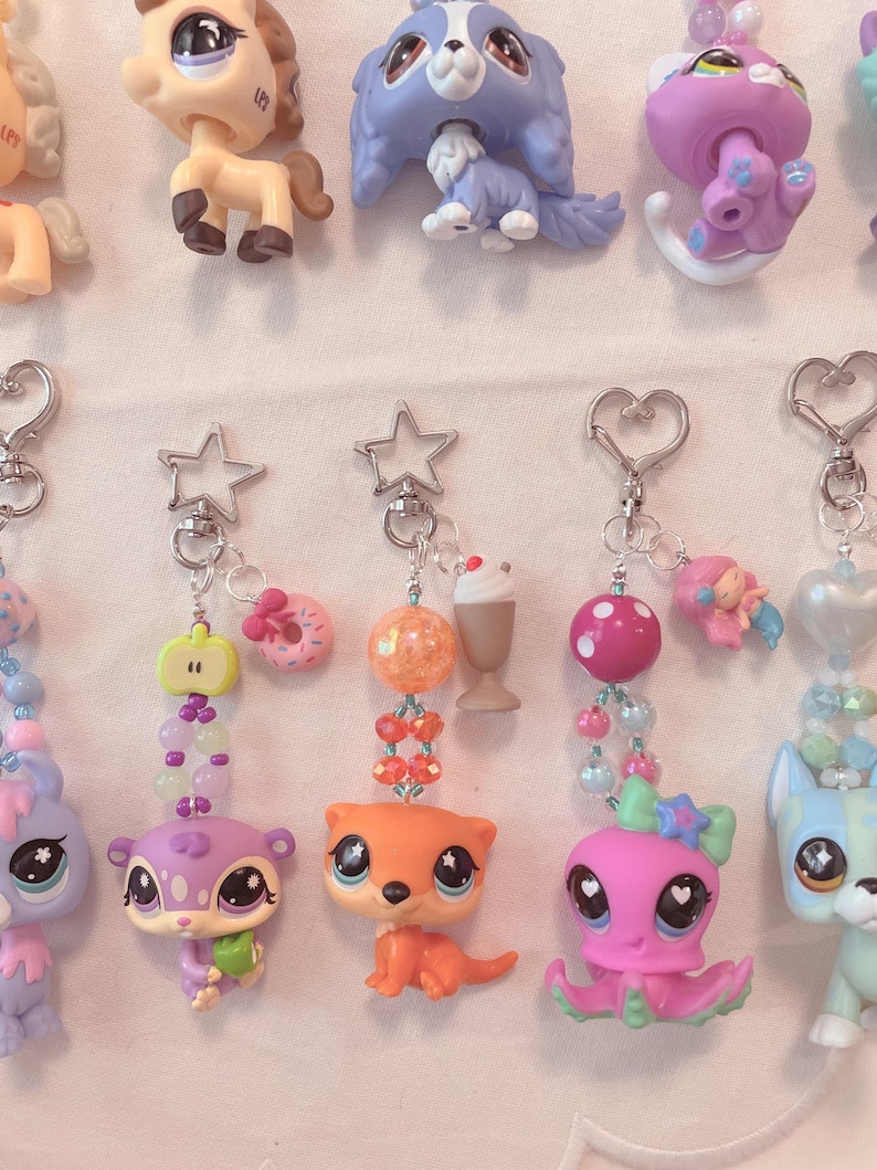 Little Pet Shop Beaded Keychain | Handmade LPS Animal Charm, Pastel ...