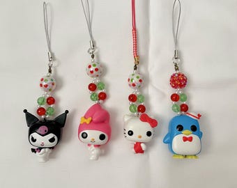 Kitty and Friends Beaded Bag Charm Keychain Figure