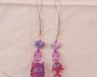 Handmade Beaded Muppets Phone Charm Keychain, Mini Figure Bag Charm