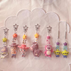 Portachiavi con perline a forma di personaggio peluche, ciondolo per borsa