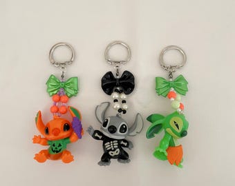 Figurine d'Halloween porte-clés en perles avec breloque automne confortable
