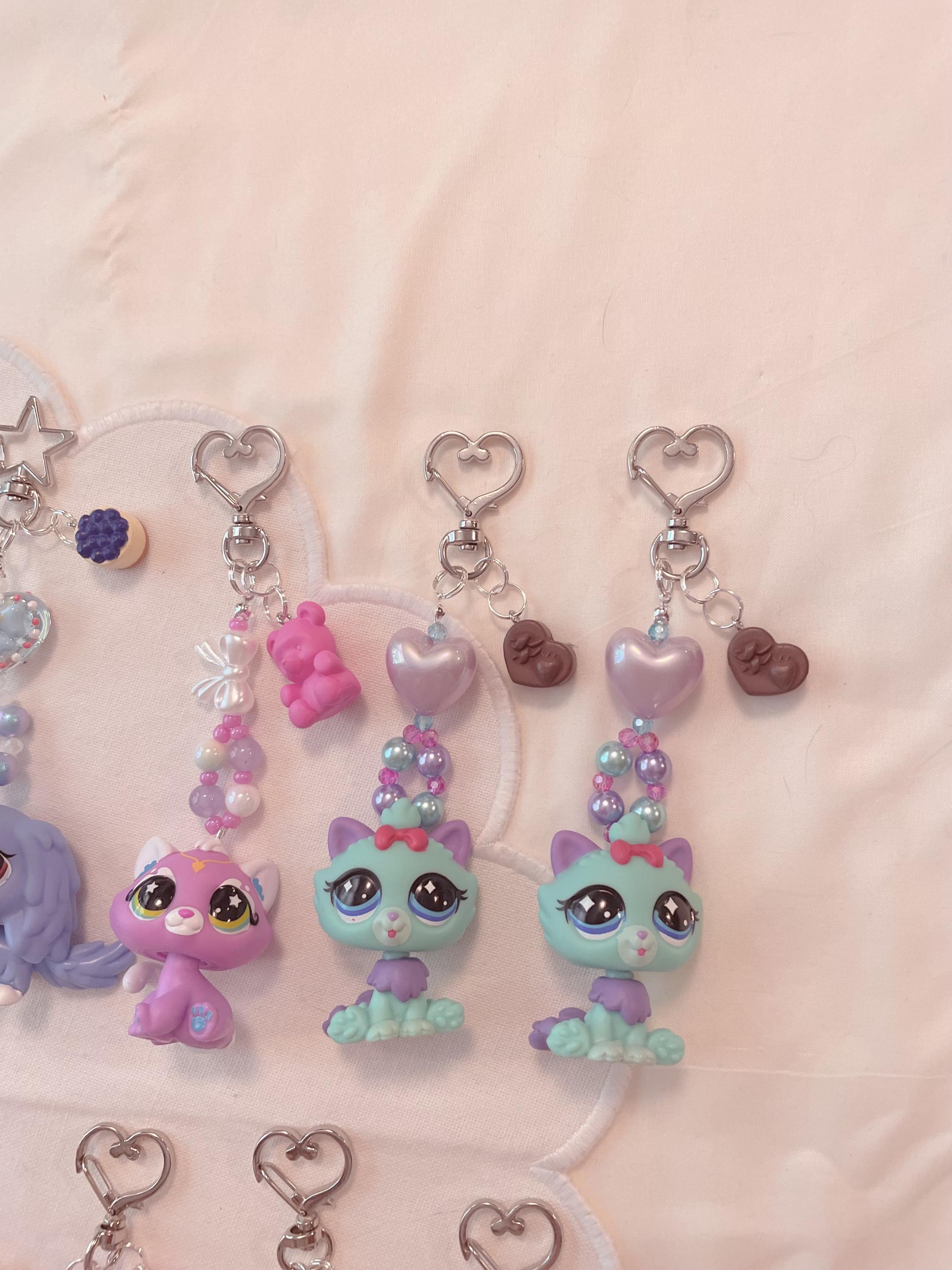 Little Pet Shop Beaded Keychain | Handmade LPS Animal Charm, Pastel ...