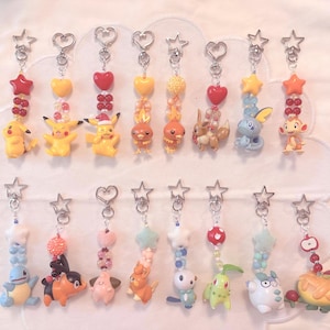 Poke Monster Figure Beaded Keychain Bag Charms Switch Charm Phone Charms