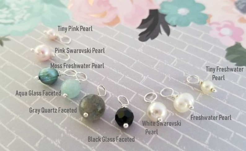 Mother Necklace with Kids Names Sterling Silver Stamped Necklace Customize with up to 7 Shapes of your choice