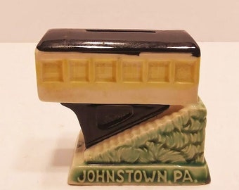 Vintage Johnstown Inclined Plane Ceramic Bank -1960s