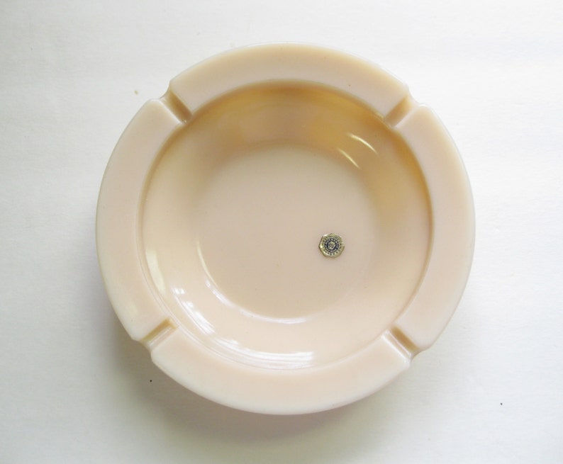 Vintage Pink Milk Glass Ashtray Westmoreland Glass Mid Etsy