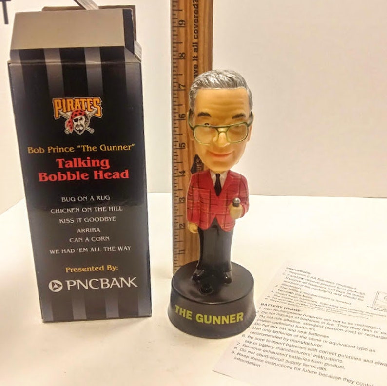 Vintage Bob Prince Talking Bobblehead With Box and Instructions Works