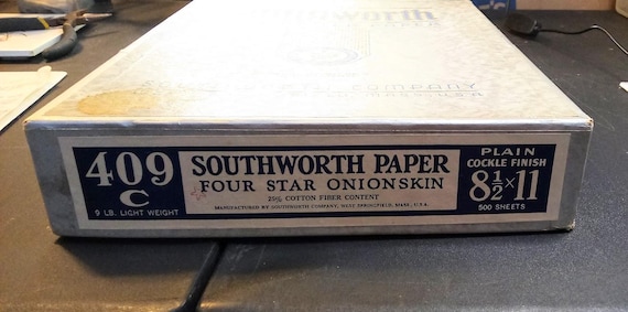 Vintage Southworth Onion Skin Paper: 25% Cotton Fiber, Cockle Finish (10  Sheets) - Etsy