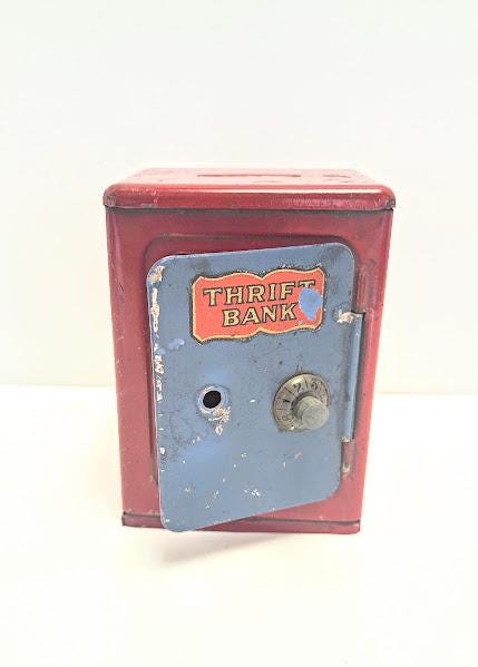 Vintage Metal Bank Deposit Safe Box - Etsy