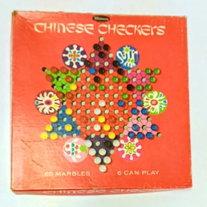 Vintage Chinese Checkers Set By Whitman Complete with 60 Marbles- 1966