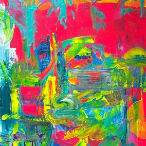 Stampa artistica astratta al neon: download digitale contemporaneo