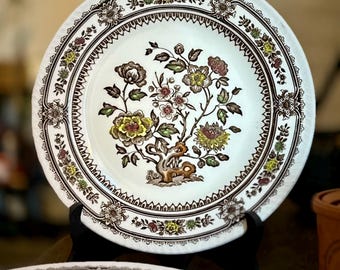Vintage Wood & Sons 'Dorset'-dinerborden – 10,25 inch – Engels transferware – Set van 2 – Made in England circa 1945