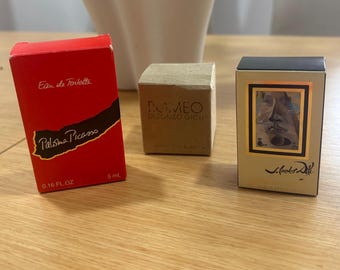Vintage Artistic Perfume Miniatures Collection – Salvador Dalí, Paloma Picasso, Romeo Gigli – Designer Bundle