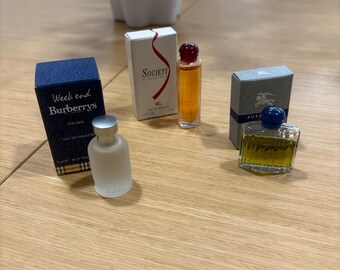 Vintage Burberrys Mini Perfume Collection – Burberrys for Men, Weekend, Society – Designer Miniatures Bundle