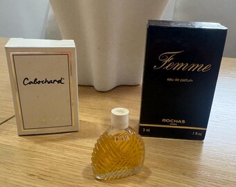 Vintage French Feminine Mini Perfume Collection – Ungaro Diva, Femme Rochas, Cabochard Grès