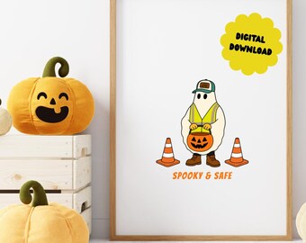 Spooky Ghost Garbage Worker PNG: Halloween Trick or Treat Design ...