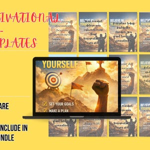 50 Motivational Tips Templates, Faceless Instagram Carousel, Aesthetic Canva Social Media, TikTok IG Slides, PLR MRR Digital Product