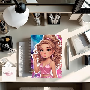 Girly Pink Spiral Notebook: Ruled Line Journal & Password Keeper