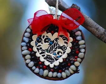 Mosaic Engagement Ornament for Lovers