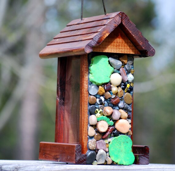 Spring Bird Feeded Stone Bird Feeder Mosaic Bird Feeder Etsy