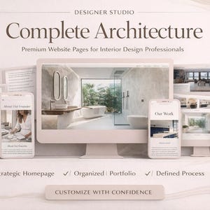 Interior Designer Squarespace Template – Complete Website for Architecture or Interior Design Studios | Portfolio + Process + SEO Pages + AI