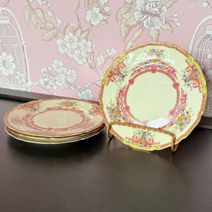 Juego de cuatro platos de pan, Rosenthal Marquise Ivory, porcelana bávara de la década de 1920