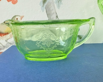 Anchor Hocking "Princess" Green Uranium Depression Glass Creamer
