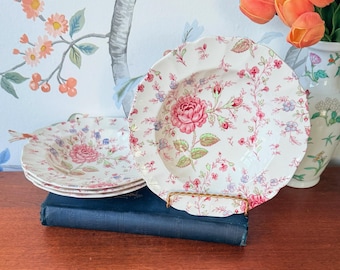 9-7/8” Vintage Johnson Brothers England “rose Chintz” Dinner Plate