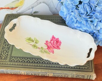ヴィンテージ - 美しい装飾トレイ - ドイツ製 - 磁器 - 長さ11.5インチ