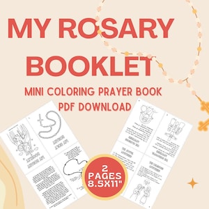 My Rosary Booklet, Catholic Homeschool, Catechism, Kids Coloring DIY PDF Download Prayer Book