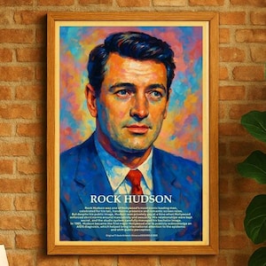 Vintage Rock Hudson Poster, Hollywood Actor Poster, LGBTQ+ Poster, Old Hollywood, Classic Hollywood, Vintage Celebrity, Leading Man