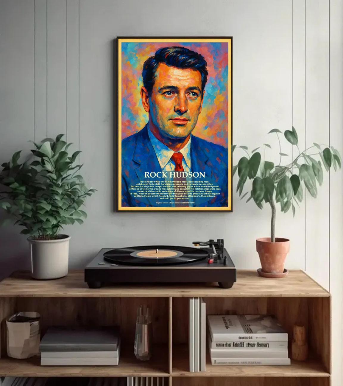 Vintage Rock Hudson Poster, Hollywood Actor Poster, LGBTQ+ Poster, Old ...