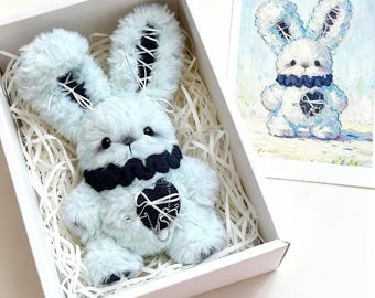 Amigurumi Bunny Blue – Handmade Crochet Plush Bunny With Jointed