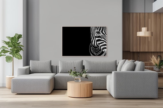 Abstract Zebra Wall Art: Black and White (Available in Birchwood, Metal, Plexiglass)