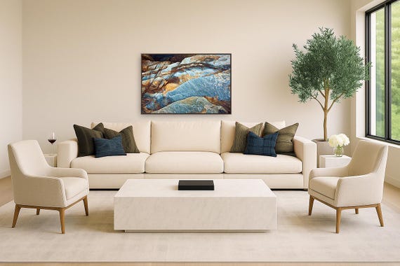 Abstract Nature Wall Art, Colorful Rock Texture (Available in Plexiglass and Metal)