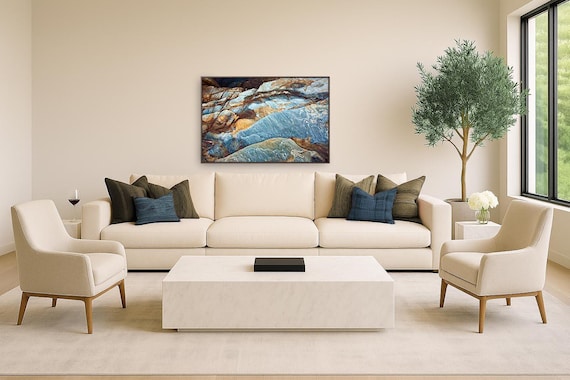 Abstract Nature Wall Art, Colorful Rock Texture (Available in Plexiglass and Metal)