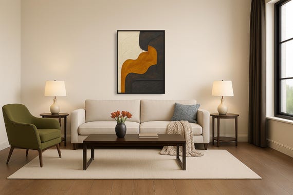 Textured Abstract Painting: Original Signed Wall Art