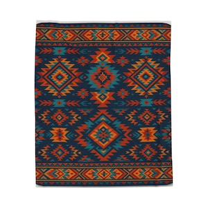 Cozy Tribal Print Velveteen Plush Blanket | Soft Throw for Home Décor, Gift for All Occasions, Warm Blanket for Style and Comfort