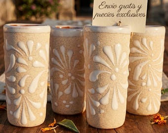 Textured Ceramic Tequilero Shot Glasses, Modern Minimalist Wedding Favors Bulk (2 oz)