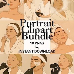 Spa Skincare PNG Bundle | Esthetician Clipart | Spa Day Illustrations | Self Care Digital Download | Beauty & Wellness PNGs