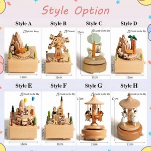 Personalized Wooden Music Box, Musical Wooden Ballerina Carousel, Baby Shower Gift, Birthday Gift for Kids, Newborn Baby Keepsake image 5
