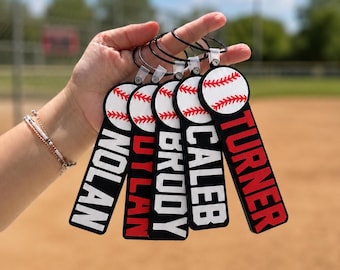 Personalized Baseball Bag Tag, Custom Name Keychain, Kids Sports Backpack Tag,  Personalized Team Gift Idea, Sports keychain, Back to School