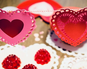 Paper Heart Doilies | Valentine’s Day | Party Supplies | Make Your Own | Digital Download SVG