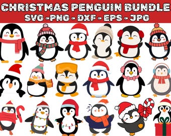 Pinguin Weihnachten SVG | Weihnachten SVG | Niedliche Weihnachts Clipart | Pinguin Weihnachten | Weihnachtsschnitt Dateien | Cricut