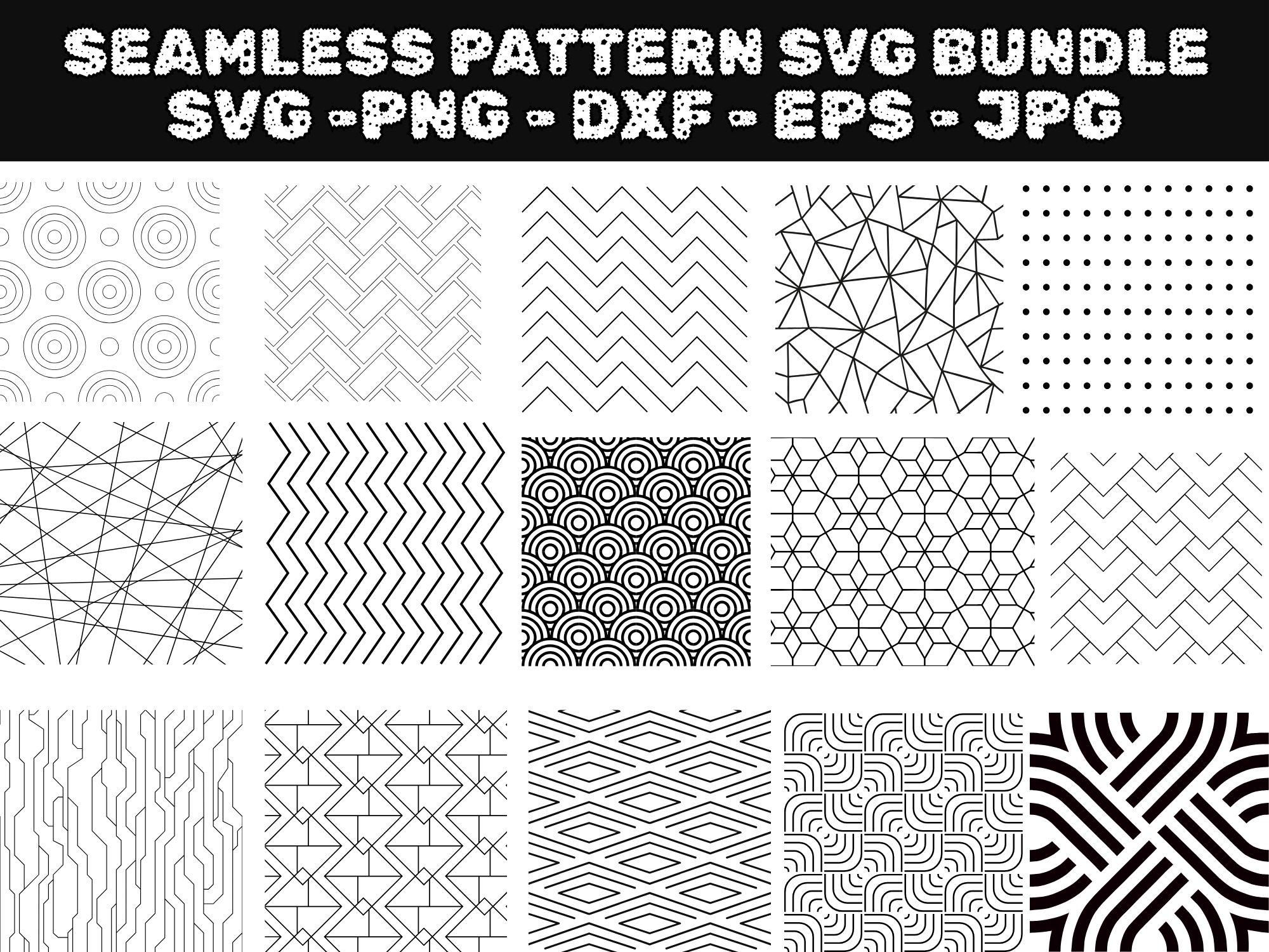 Geometric Seamless Pattern SVG Bundle: Lines, Shapes (digital Files) - Etsy